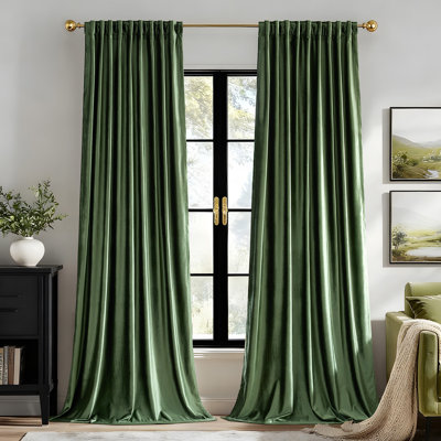 Rideaux de luxe en velours obscurcissant 75% à 95% pour la chambre à coucher, onglet à passe-tringle, rideaux occultants (ensemble de 2)