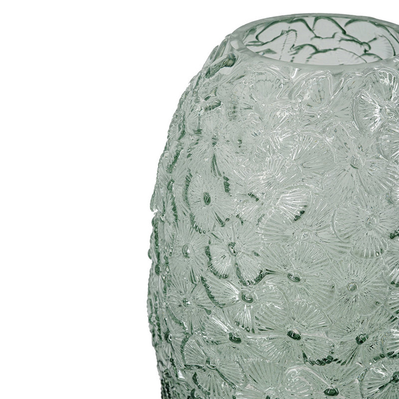 8x13.5"H Ombre Glass Vase Flower Patterned Structure