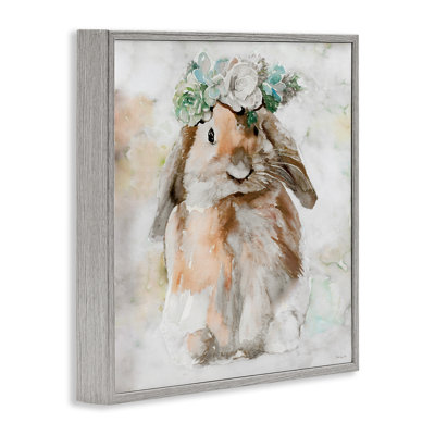 Bunny & Spring Floral Crown Giclee Art by Stellar Design Studio