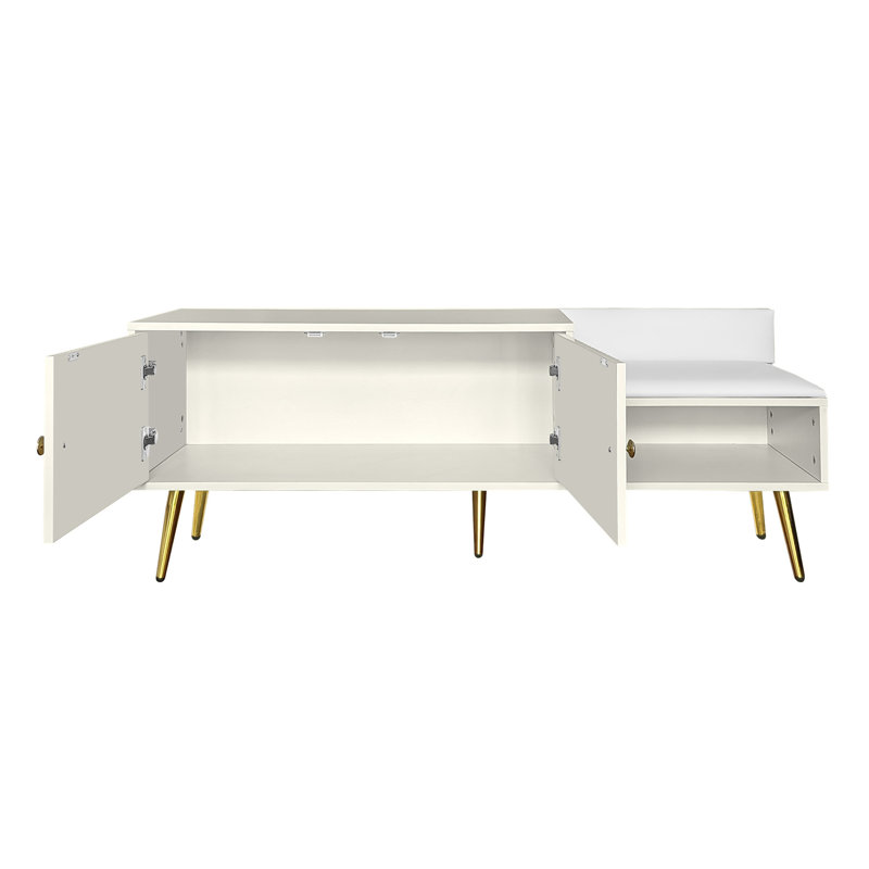 Banc de rangement pour chaussures, Blanc antique