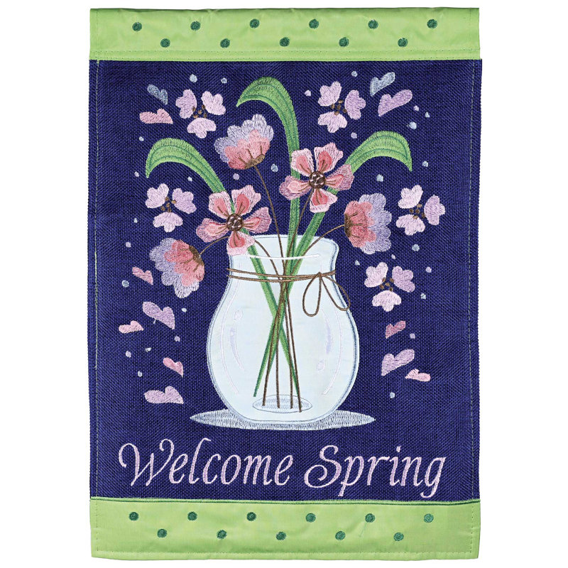Garden Flag Welcome Spring