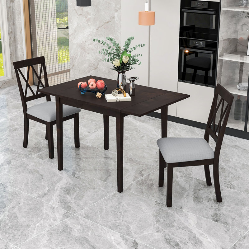 Ensemble de table de salle à manger multifonctionnel - Conception pliante compacte avec sièges confortables, Espresso