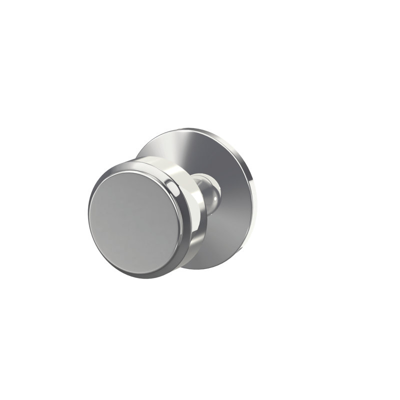 Bowery Non-Turning Knob with Kinsler Trim, Bright Chrome