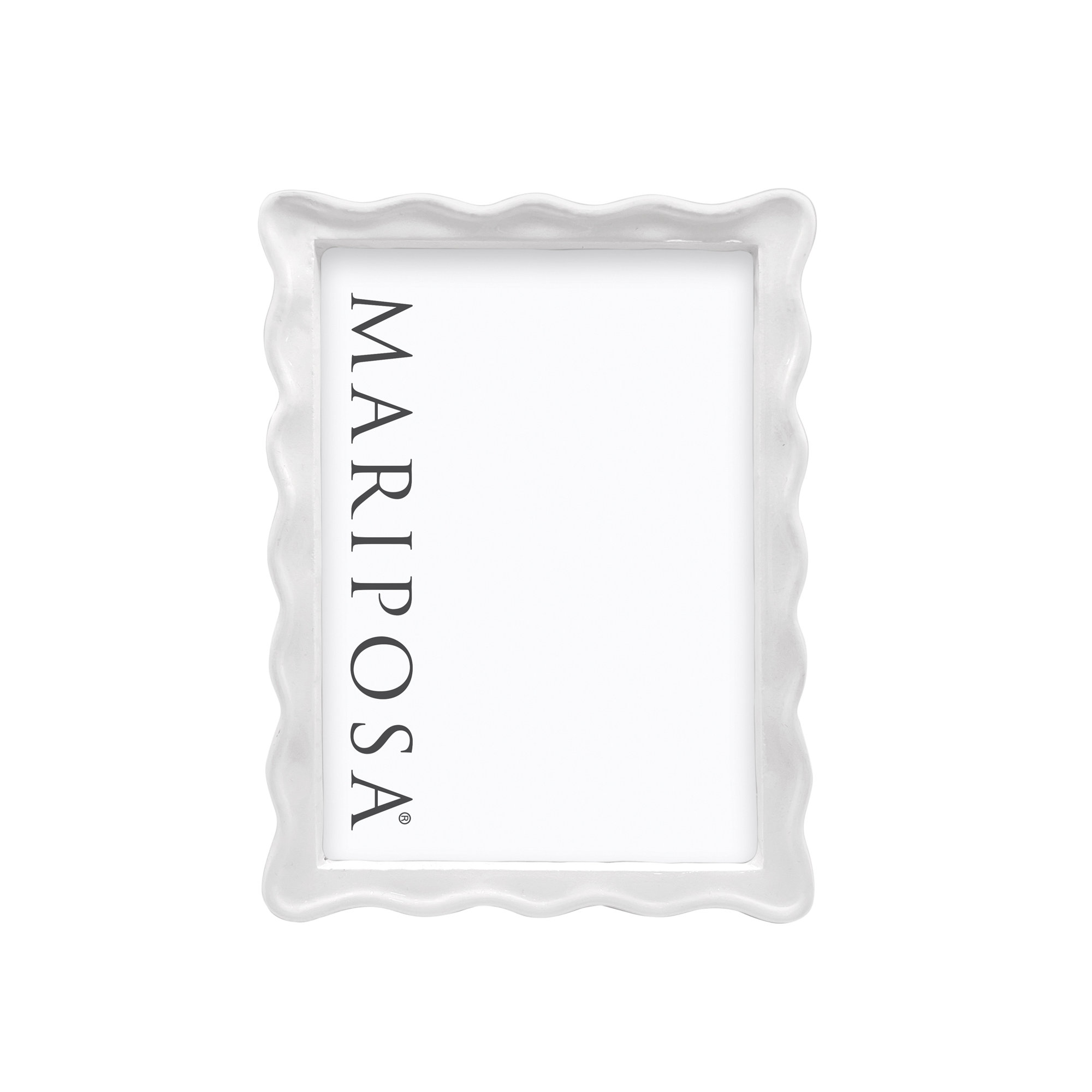 Mariposa Wavy Metal Picture Frame Collection, White, 5" W x 7" H