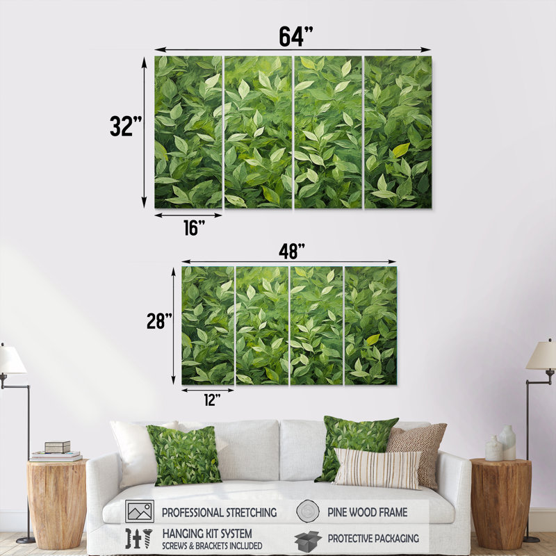 «Herbs Oregan Hues IV - Herbs», art mural 4 pièces, H 28 po x l 48 po