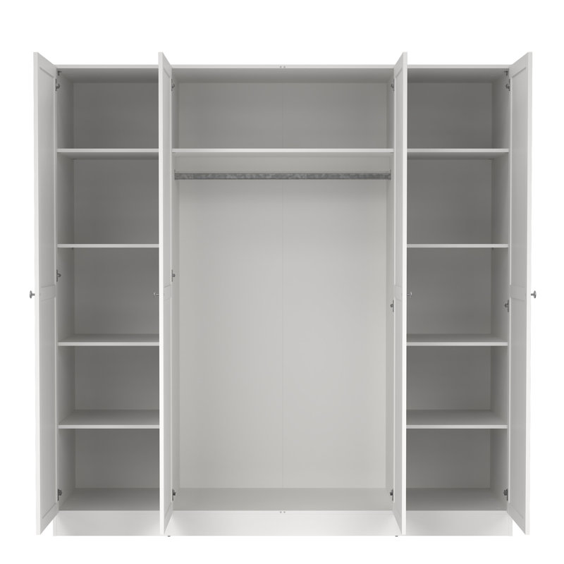 Bowery 4 Door Manufactured Wood Wardrobe, White