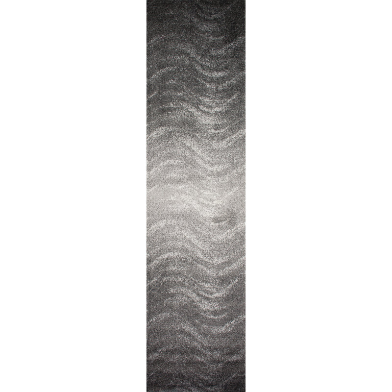 Asavira Abstract Area Rug for Living Room Bedroom Dining Room Kitchen, Charcoal/Black, Runner 2'6" x 12'