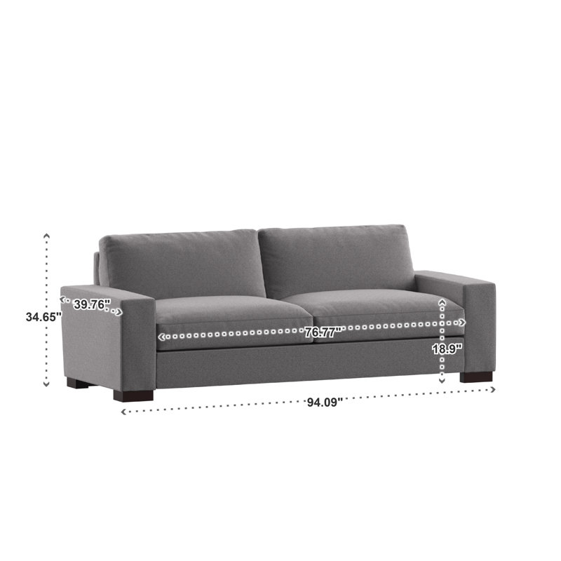 Michaella 94'' Upholstered Sofa, Gray Fabric