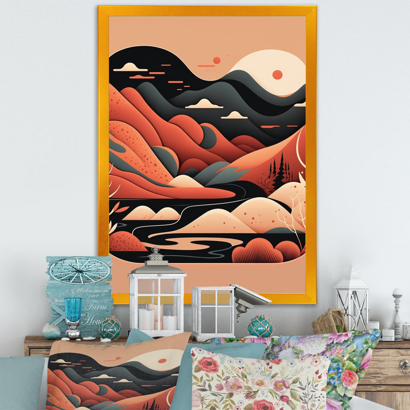 «Pine Tree in Graphic Terra Cotta Mountains I», reproduction sur toile, H 20 po x l 12 po x P 1 po