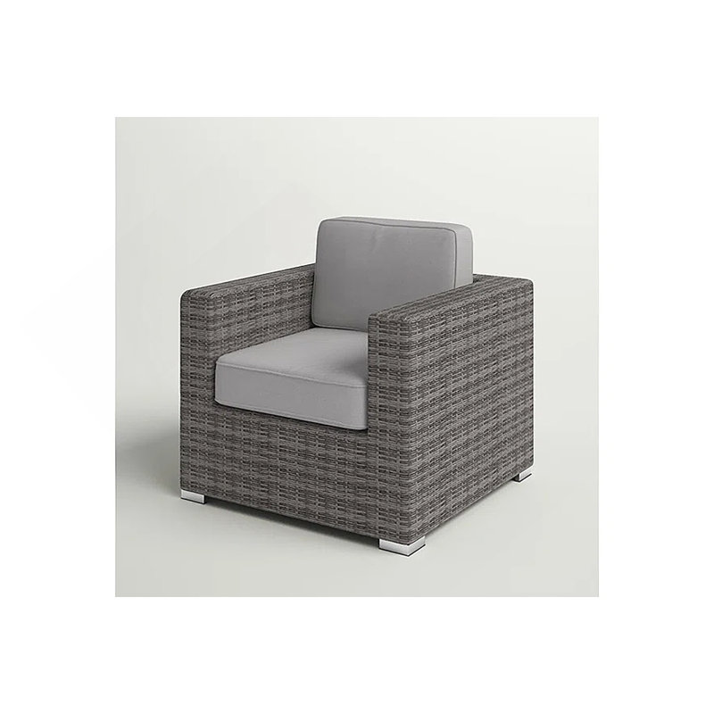 Wicker Club Chair - Grey