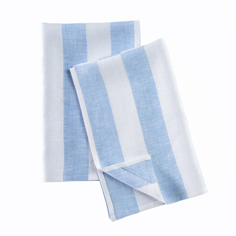 Cabana Kitchen Towel, Sky Blue and White