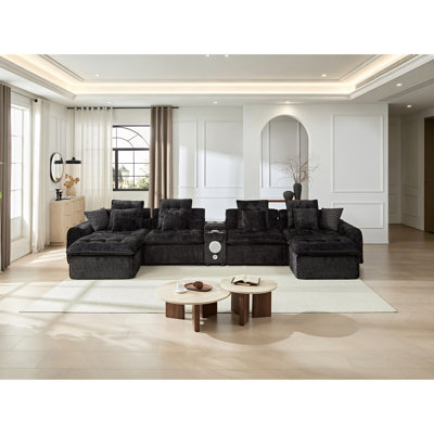 Grand canapé moelleux avec coussins décoratifs Plush Cloud