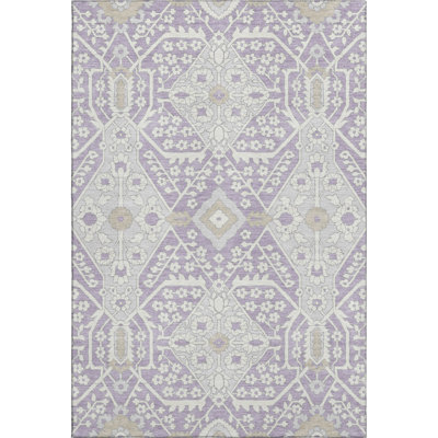 Premium Machine Washable Prisco Lavender Rug