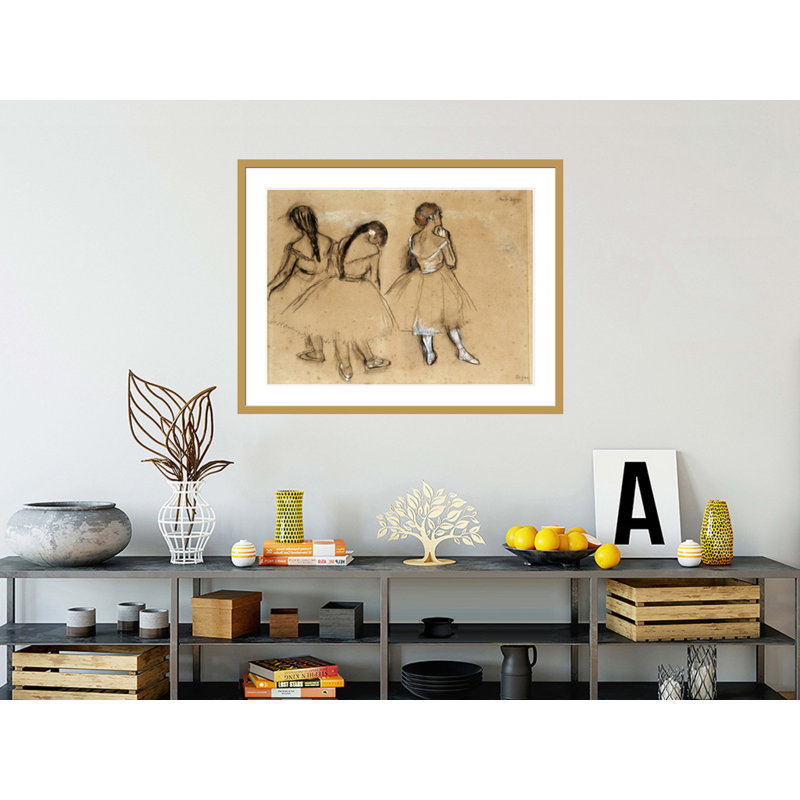 «Three Dancers» par Edgar Degas, impression giclée encadrée, H 32,39 po x l 41,5 po