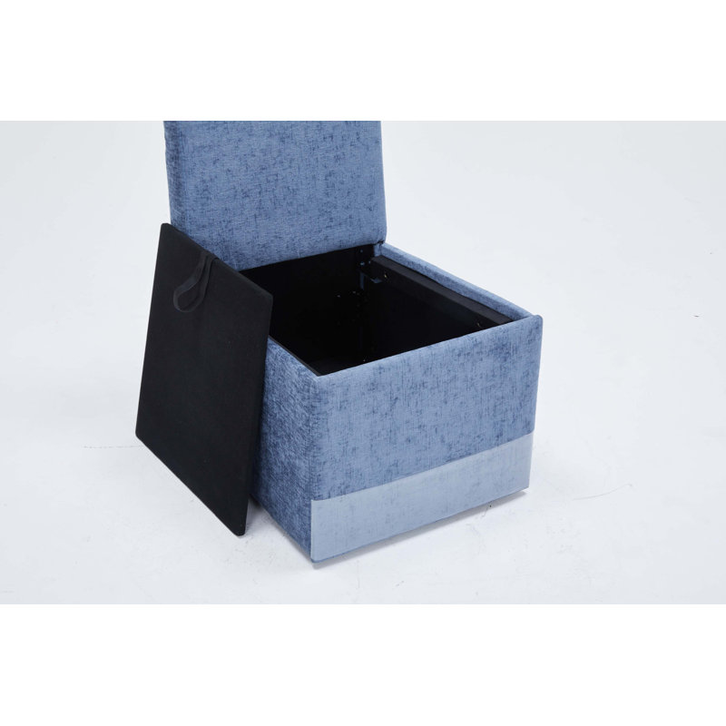 Chaise de salle à manger rembourrée en lin avec roulettes et espace de rangement - ensemble de 2