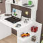 Bureau d'étude moderne blanc avec possibilité de fixation murale, 41,1 po x 47,2 po x 21,7 po | 100% panneau de particules enduit de mélamine, épaisseur de 0,71 pouce | Plusieurs tablettes pour l'organisation, design épuré pour le bureau à domicile