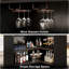 Armoire de bar en forme de L de 51,2 po avec porte-verres à pied, unité de bar d'angle à 4 niveaux, table de bar à vin avec alcool moderne et bureau de réception pour la maison, noir