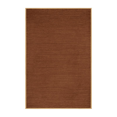 Machine Washable Solid Brown Area Rug