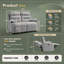 Canapé inclinable électrique 2 places 58,3 po avec ports USB et rangement latéral, gris pâle-1594489427-1596840643