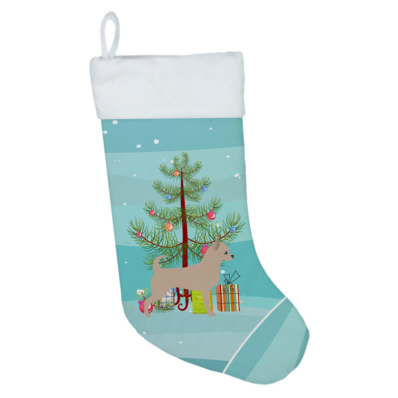 Chaussette de noël joyeux de noël, Chihuahua brun clair