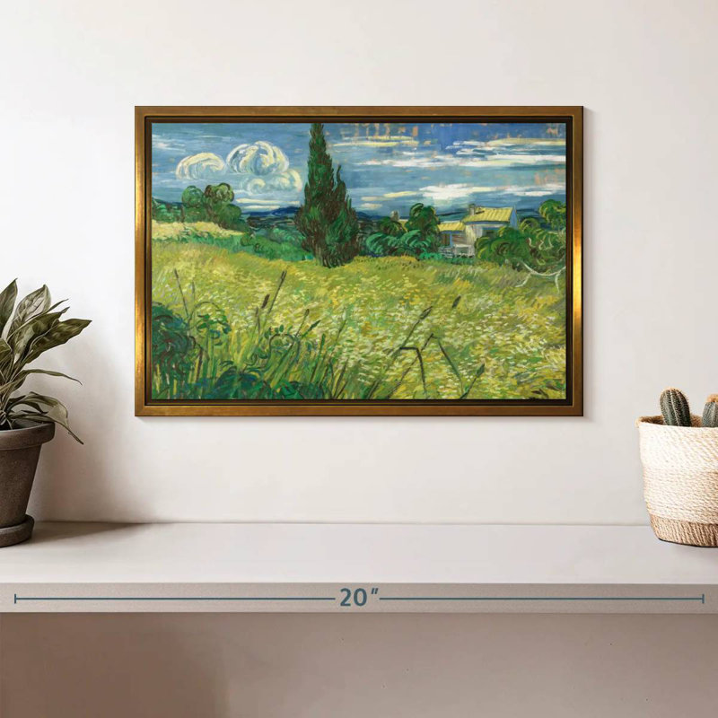 Champ vert 1889, Floating Frame Gold, 13 po x 9 po