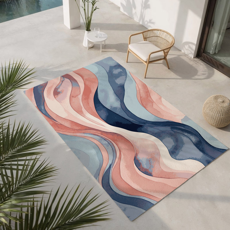 Tapis intérieur et extérieur Lagoon Haze, Rectangle 1 pi 6 po x 2 pi 6 po