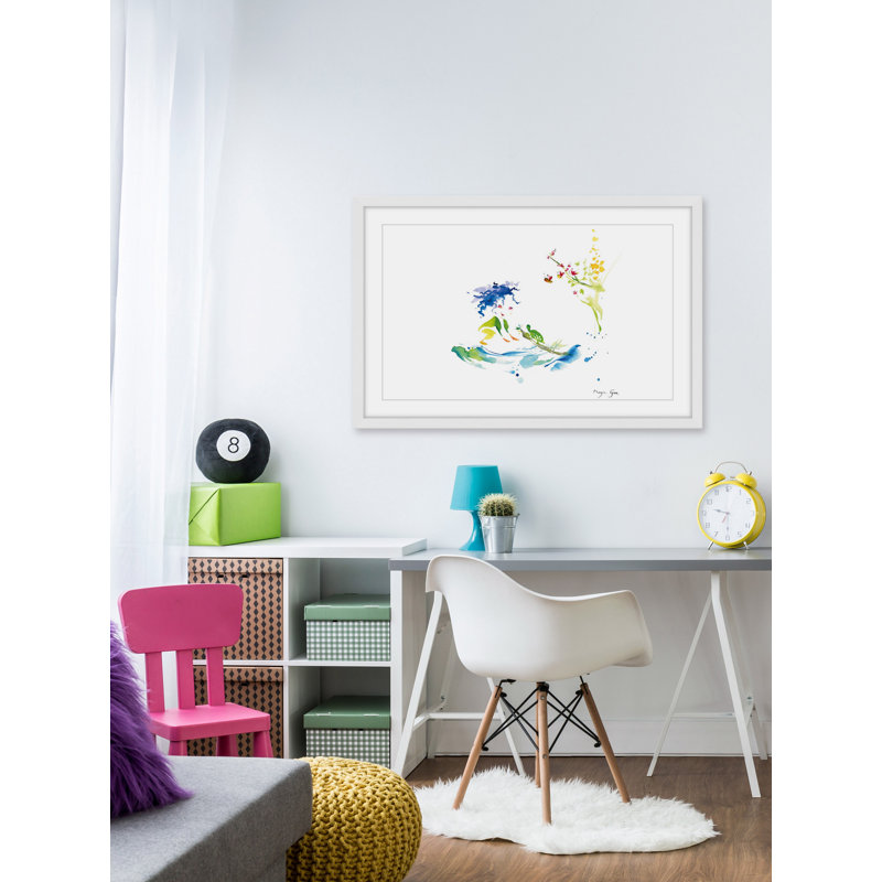 «Girl and Turtle» par Maya Gur, reproduction encadrée, H 24 po x l 36 po x P 1,5 po