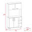 Armoire de cuisine à deux portes, quatre pieds, trois tablettes, blanc