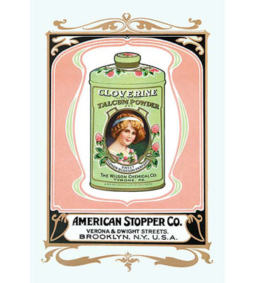Cloverine Talcum Powder Vintage Advertisement