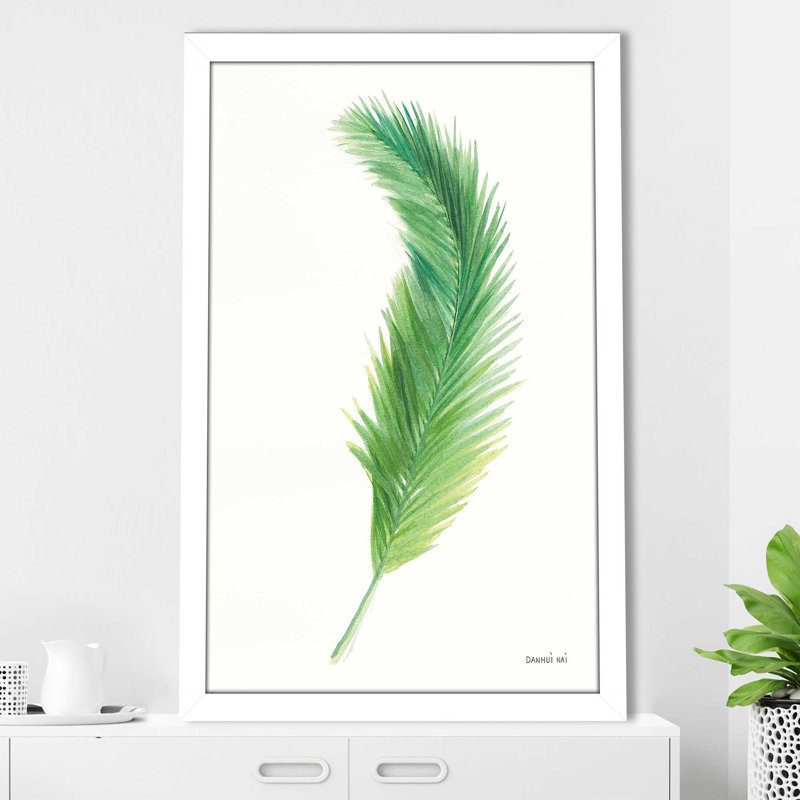 Palms of the Tropics IV - Peinture, Cadre blanc, H 39,5 po x l 27,5 po x P 0,75 po