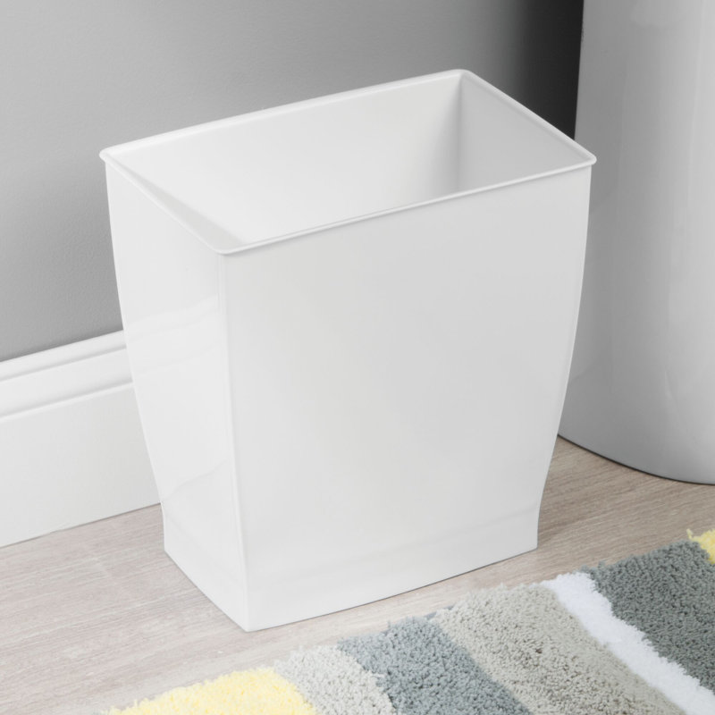 Ensemble de 2 petites poubelles de salle de bain rectangulaires iDesign, Blanc