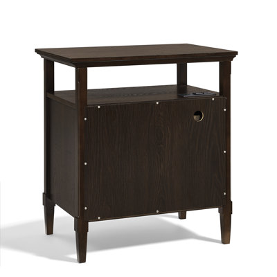 Ensemble de chambre à coucher 3 pièces, lit gaufré à oreilles King Chenille avec système hydraulique et 2 tables de chevet de ferme avec ports USB et Type-C 