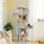 Arbre à chat de 71,2 po de hauteur pour grands chats d'intérieur, tour de chat à plusieurs niveaux avec 2 condos spacieux, 3 hamacs, très grand perchoir supérieur, 2 pompons-117069096