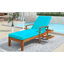 Chaise longue inclinable en acacia avec coussins et table de 78,8 po Foshee-695517256