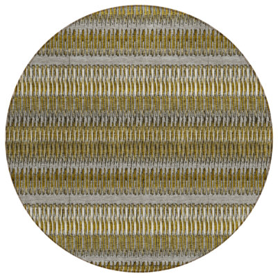 Tapis extérieur lavable rayé brun et taupe 8 pi