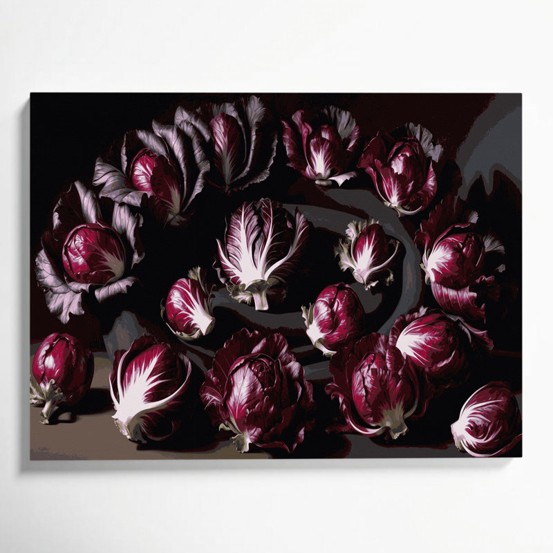 Légumes, art mural sur toile rouge Radicchio, H 11 po x l 14 po