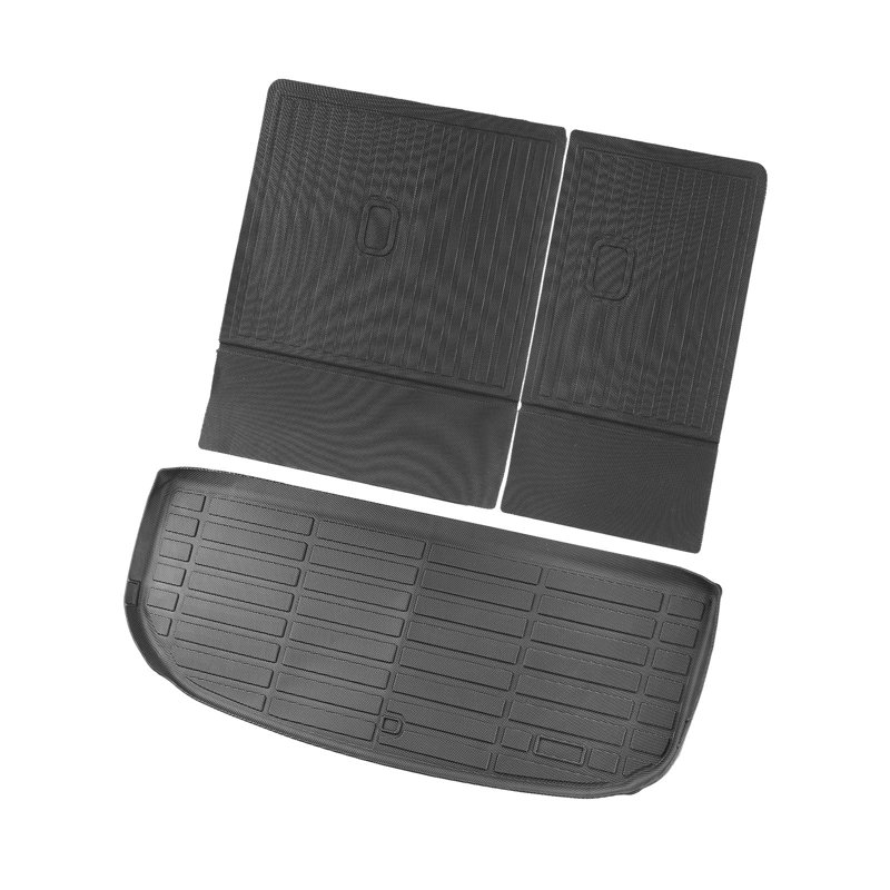 Tapis de cargaison compatibles avec la Palisade 2020-2024, ensemble de doublure TPE sur mesure pour les VUS, le remplacement du protecteur de siège arrière et de coffre, le tapis de coffre noir et les tapis de dossier