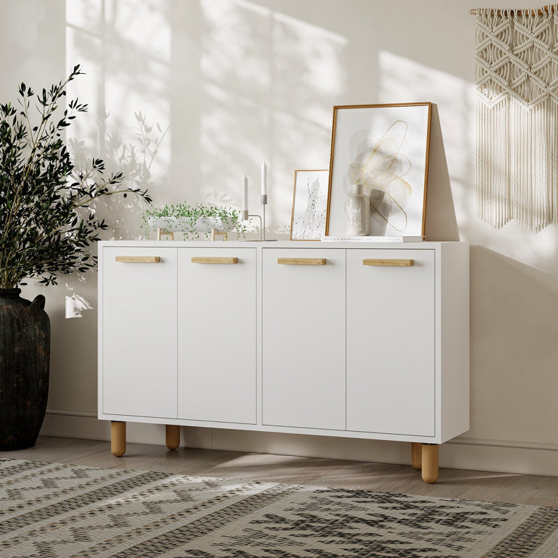 Console moderne, blanche, 47,2 po x 29,0 po x 11,6 po | 100% panneau de particules enduit de mélamine, épaisseur: 0,7 pouce | Design scandinave, durable et élégant pour le vestibule ou le salon, couleur unie élégante