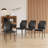 Cotton Modern Kitchen Dining Chair, Dining Room Chairs with Stable Steel Legs, Upholstered Solid Back Side Chair(Set of 4)-836666759
