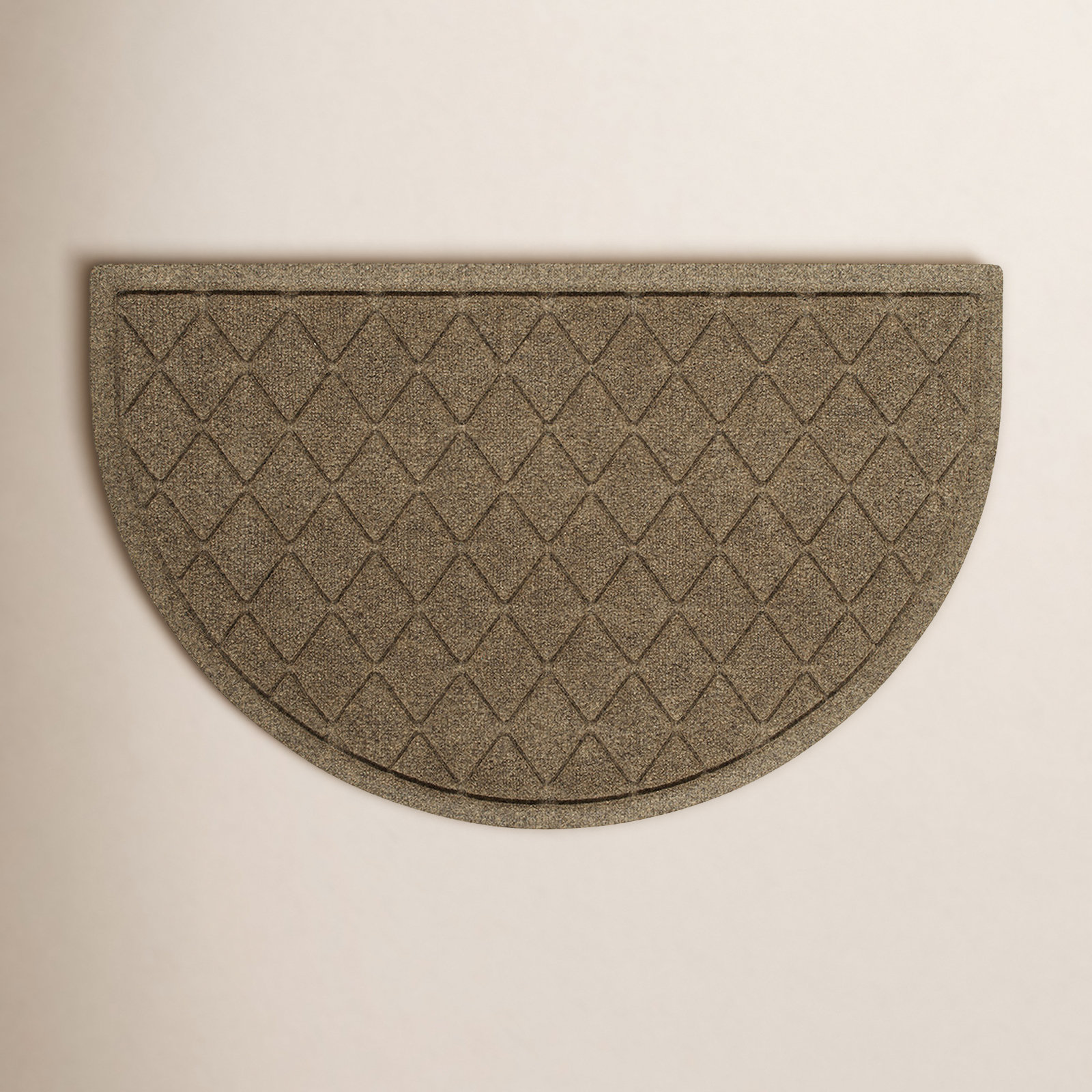 WaterHog Non-Slip Indoor/Outdoor Doormat, Camel, Semi-Circle 24" x 39"