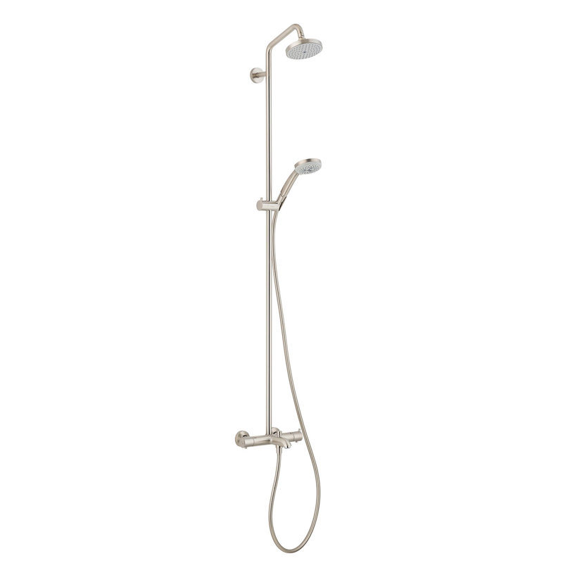 Croma Thermostatic Complete Shower System, Brushed Nickel