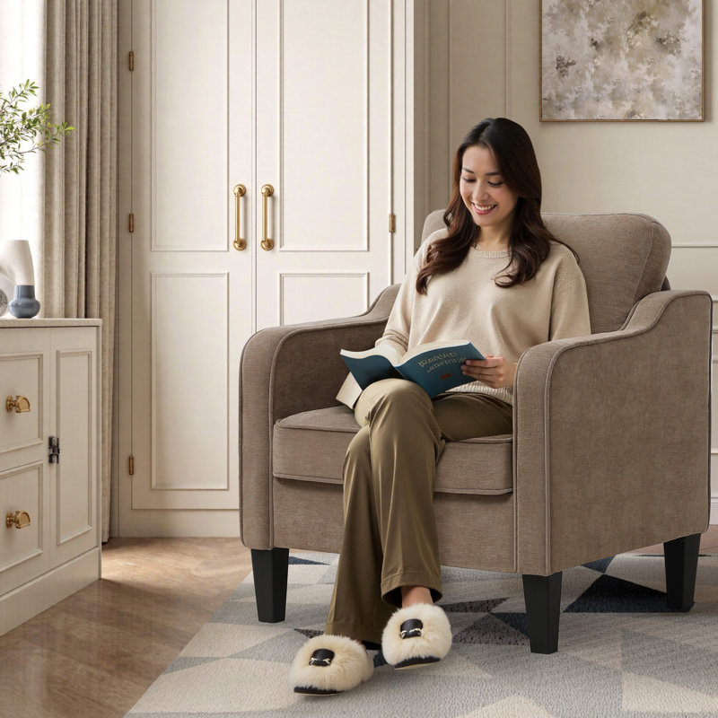 Upholstered Armchair, Brown