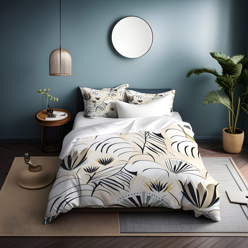 Ensemble de housse de couette , Housse de couette grand + 2 grandes taies décorat