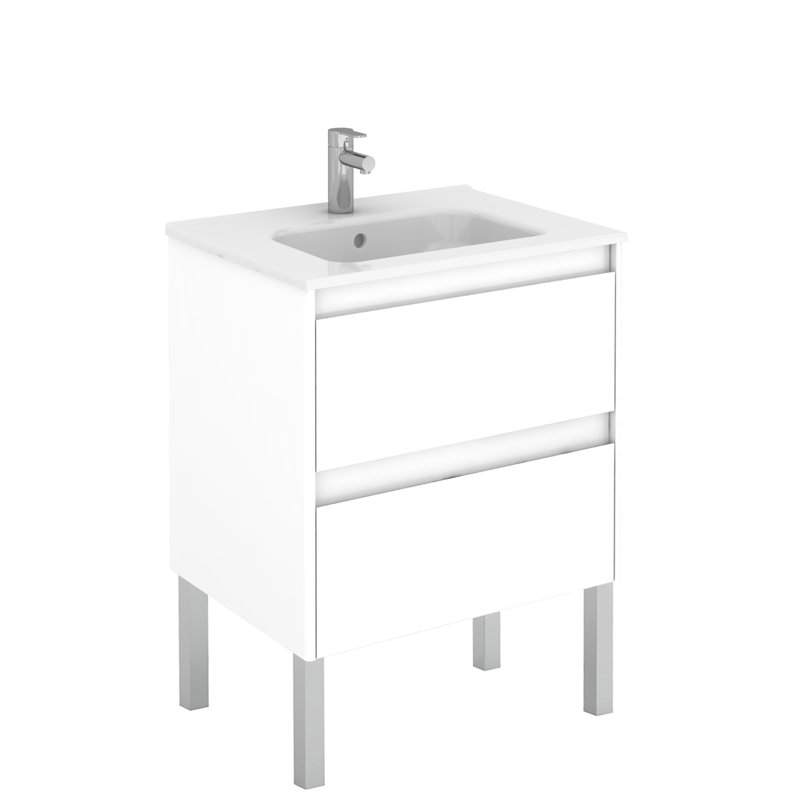 Ambra 23.8'' W Single Vanity, Gloss White