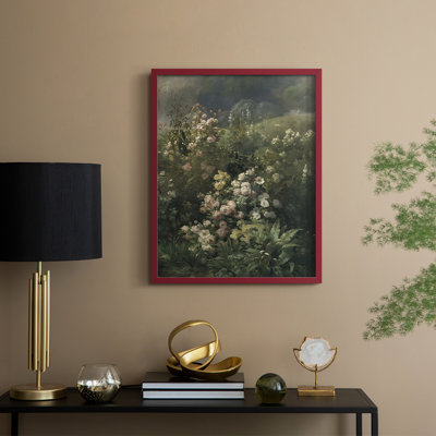 Reproduction florale vintage encadrée CECVI - bois massif