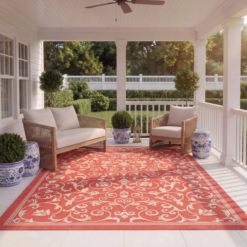 Galena Performance Floral Indoor/Outdoor Area Rug, Rectangle 8' x 11'