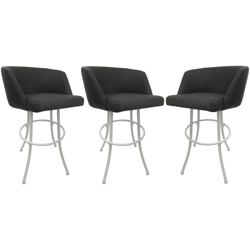 Tabouret pivotant, Noir, Gris foncé, Tabouret de bar (siège d’une hauteur de 30 po)