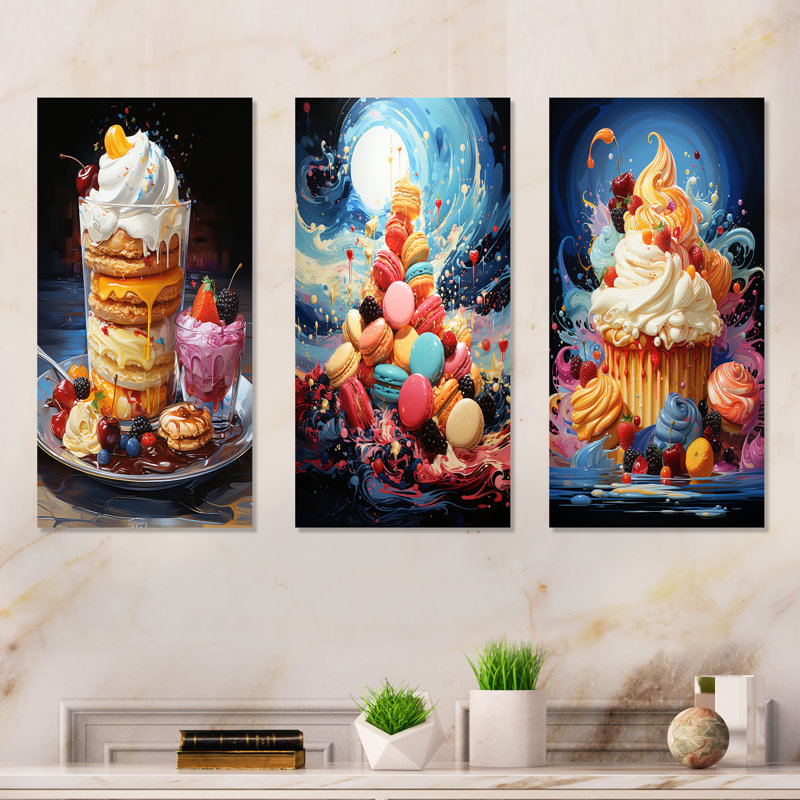 Popart Joyful Dessert Dream, H 28 po x l 36 po, Toile tendue