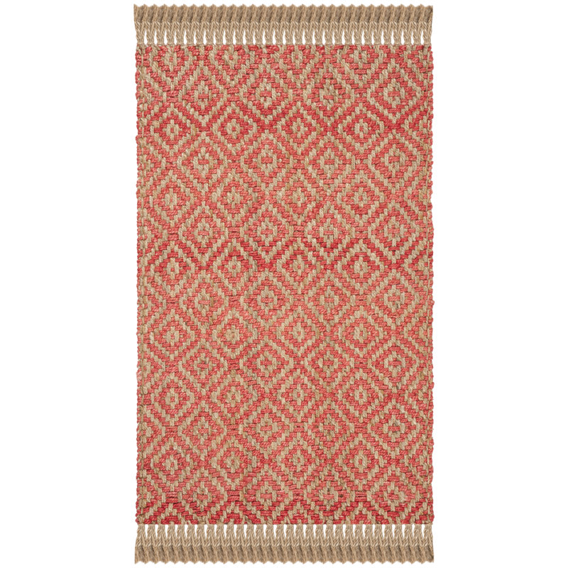 Tapis en jute tissé à la main à motif de fibres naturelles Desalvo, Rectangle 4 pi x 6 pi