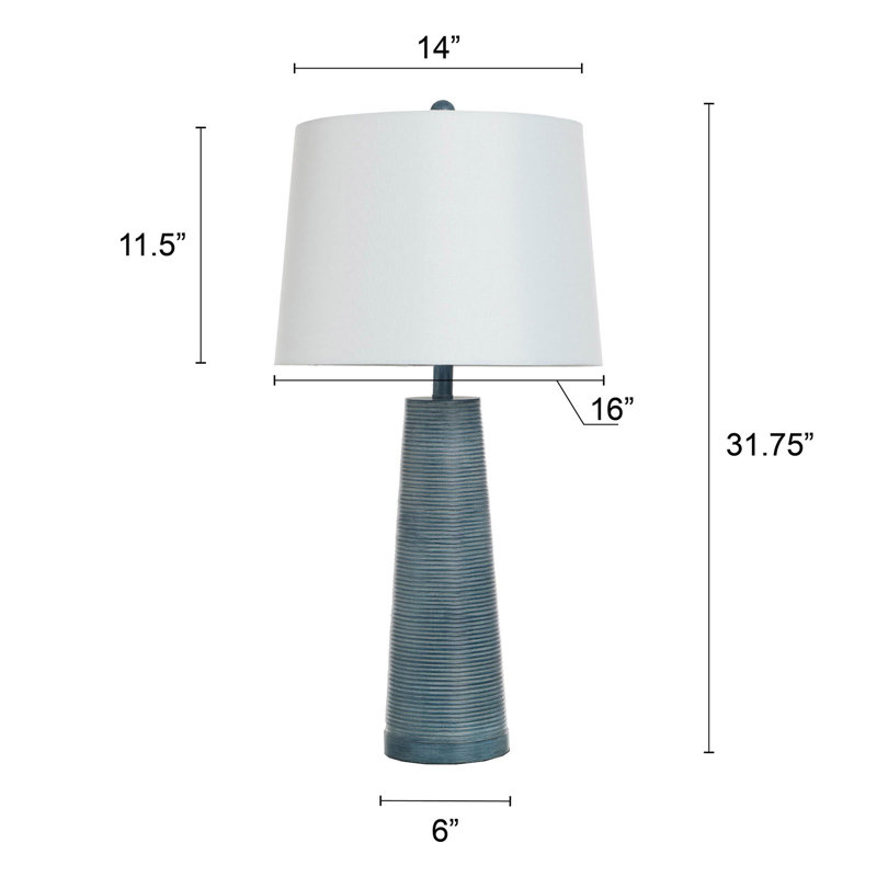 Bolte Resin Table Lamp, Denim Washed
